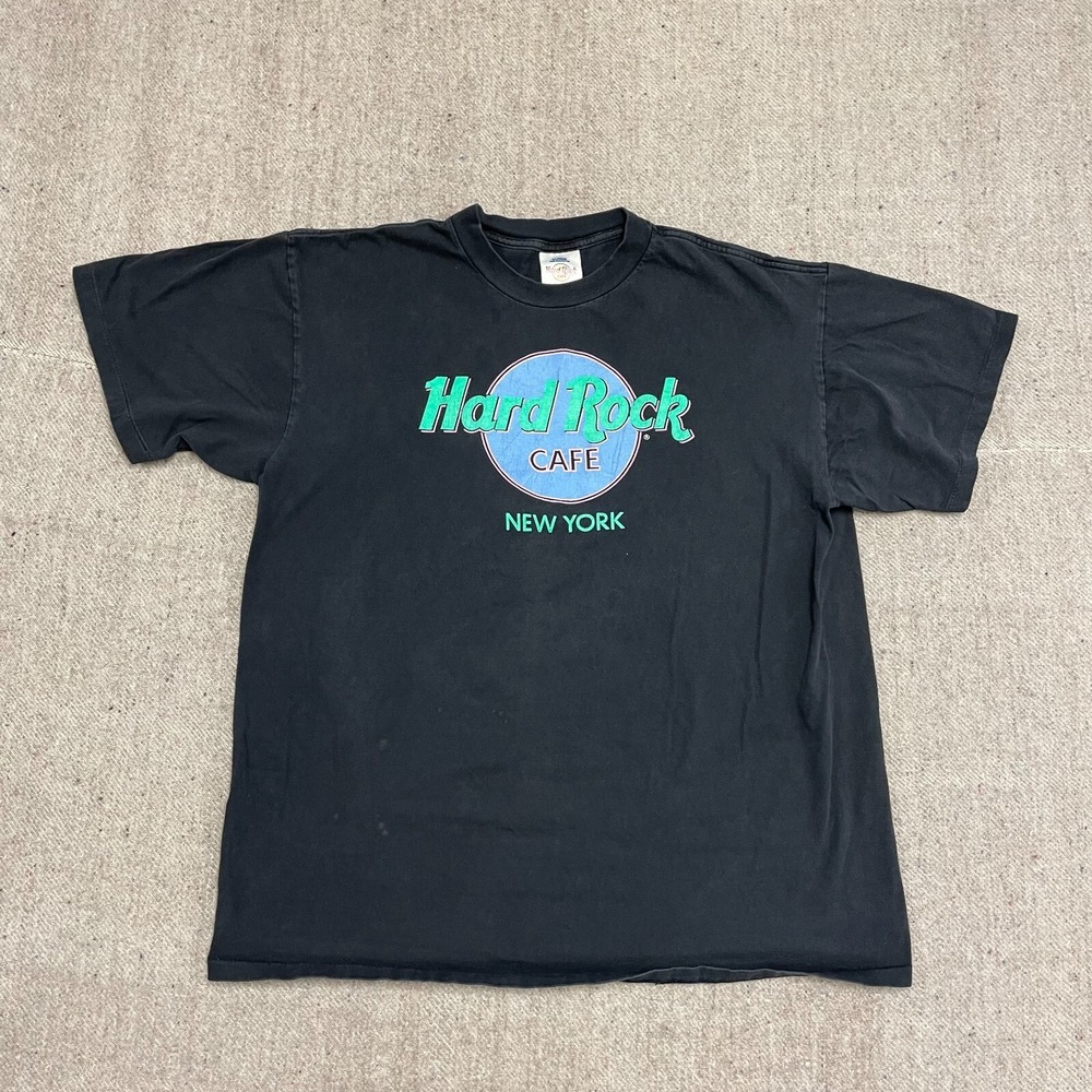 Vintage New York Hard Rock Cafe shirt mens XL black 1990s‎ single stitch